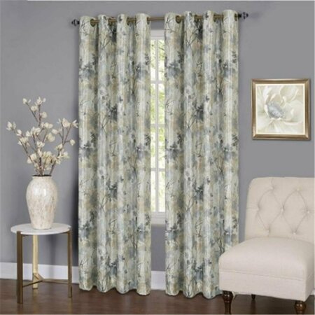 EYECATCHER 50 x 63 in. Tranquil Lined Grommet Window Curtain Panel, Silver EY151820
